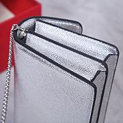 Valentino Garavani Small Leather Chain Wallet Silver 20x10.5x4cm - 5