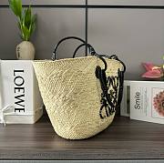 Loewe Medium Anagram Basket Bag Iraca Black 46x24x15cm - 6