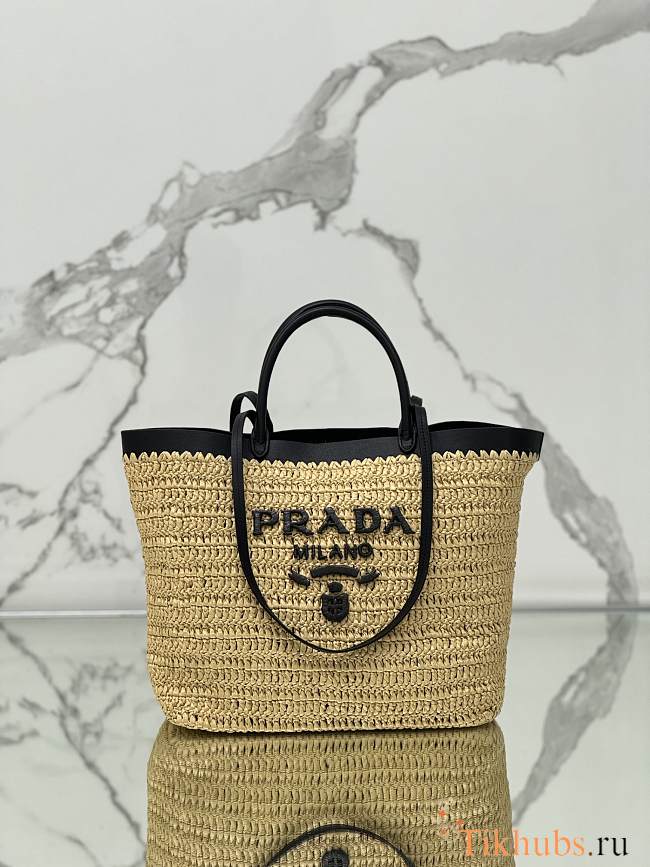 Prada Medium Crochet Leather Tote Bag 32x29x16cm - 1
