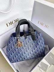 Dior Medium Toujours Bag Blue Denim 28.5 x 21.5 x 17 cm - 1