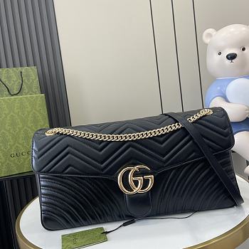 Gucci GG Marmont Large Shoulder Bag Black 40x21x8.5cm
