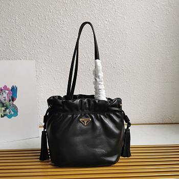 Prada Leather Shoulder Bag Black 24x25x11cm