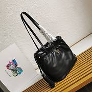 Prada Leather Shoulder Bag Black 24x25x11cm - 3