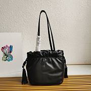 Prada Leather Shoulder Bag Black 24x25x11cm - 2