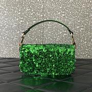 Valentino Garavani Mini Loco Green Sequined 19x10.5x5cm - 5