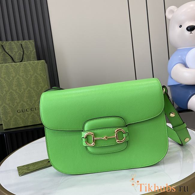 Gucci Horsebit 1955 Small Shoulder Bag Green 25x18x8cm - 1