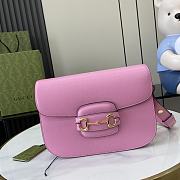 Gucci Horsebit 1955 Small Shoulder Bag Pink 25x18x8cm - 1