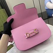 Gucci Horsebit 1955 Small Shoulder Bag Pink 25x18x8cm - 5