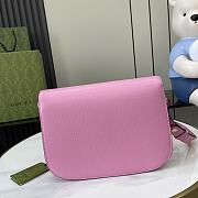 Gucci Horsebit 1955 Small Shoulder Bag Pink 25x18x8cm - 4