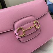 Gucci Horsebit 1955 Small Shoulder Bag Pink 25x18x8cm - 3