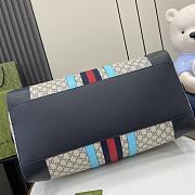 Gucci Savoy Large Duffle Bag Beige Blue 52x31x29cm - 4