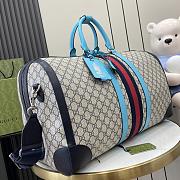 Gucci Savoy Large Duffle Bag Beige Blue 52x31x29cm - 2