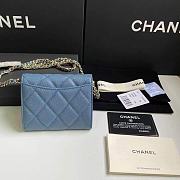 Chanel Wallet Blue Caviar Gold Chain 11x7cm - 4