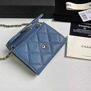 Chanel Wallet Blue Caviar Gold Chain 11x7cm - 3