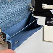 Chanel Wallet Blue Caviar Gold Chain 11x7cm - 2