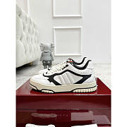 Gucci Re-Web Sneaker White Leather Piping Black - 5