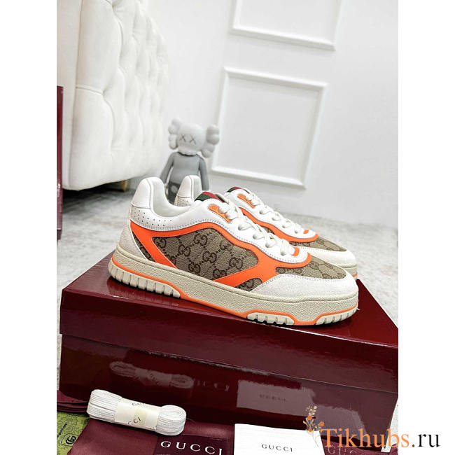 Gucci Re-Web Sneaker Canvas Leather Orange - 1