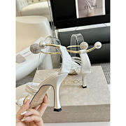 Jimmy Choo Ottilia 90 Latte Nappa Leather Sandals Heel - 5