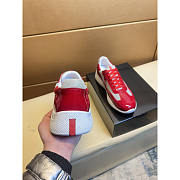 Prada America Cup Leather Sneakers Red - 3