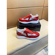 Prada America Cup Leather Sneakers Red - 2