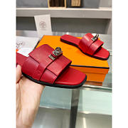 Hermes Gabriel Sandal Red Slides - 4