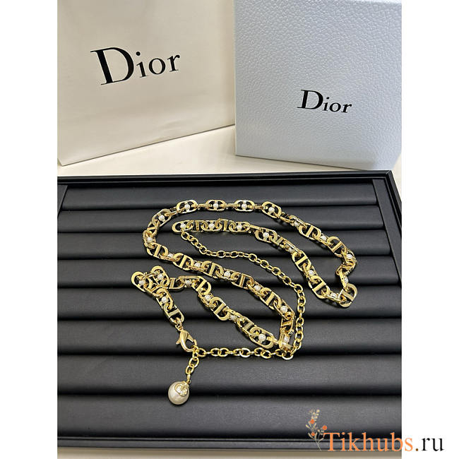 Dior Montaigne Jolie Chain Belt Gold White - 1