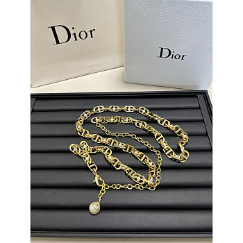 Dior Montaigne Jolie Chain Belt Gold White