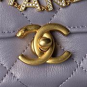 Chanel Flap Bag Purple Gold Lambskin 23x8.5x15cm - 3