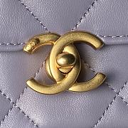 Chanel Mini Flap Bag Purple Lambskin 19x8x13.5cm - 4