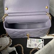 Chanel Mini Flap Bag Purple Lambskin 19x8x13.5cm - 5