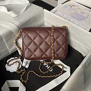 Chanel Mini Flap Bag Wine Lambskin 19x8x13.5cm - 5