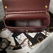 Chanel Mini Flap Bag Wine Lambskin 19x8x13.5cm - 3