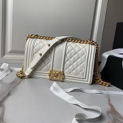 Chanel Medium Leboy Bag White Caviar Gold 25cm - 1