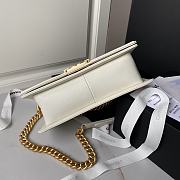 Chanel Medium Leboy Bag White Caviar Gold 25cm - 6