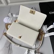 Chanel Medium Leboy Bag White Caviar Gold 25cm - 4