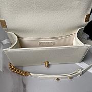 Chanel Medium Leboy Bag White Caviar Gold 25cm - 3