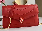 Bvlgari Serpenti Forever Chain Wallet Red 20x12x4.5cm - 6