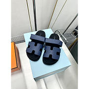 Hermes Paris Chypre Blue Sandals - 3