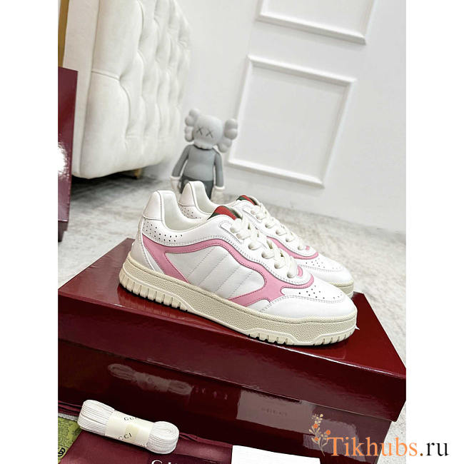 Gucci Re-Web Sneaker Canvas Leather Pink - 1