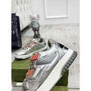 Gucci Interlocking G Sneaker with Leather Silver - 5