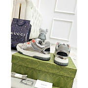 Gucci Interlocking G Sneaker with Leather Silver - 3