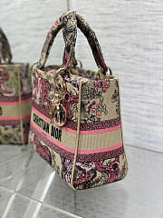 Dior Medium Dioriviera Lady D-Lite Bag Raffia Candy Pink 24 x 20 x 12 cm - 5