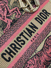 Dior Medium Dioriviera Lady D-Lite Bag Raffia Candy Pink 24 x 20 x 12 cm - 2