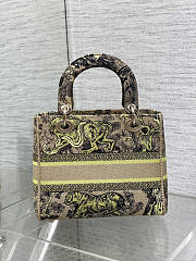 Dior Medium Dioriviera Lady D-Lite Bag Raffia Yellow 24 x 20 x 12 cm - 4