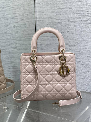 Dior Medium Lady Bag Light Pink Gold 24cm