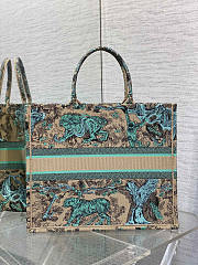 Dior Large Dioriviera Book Tote Raffia Aquamarina 42x18x35cm - 3