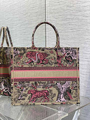 Dior Large Dioriviera Book Tote Raffia Candy Pink 42x18x35cm - 4