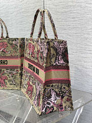 Dior Large Dioriviera Book Tote Raffia Candy Pink 42x18x35cm - 3