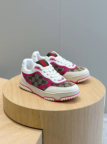 Gucci Re-Web Sneaker Canvas Pink Leather 