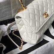 Chanel Coco Handle Bag White Lambskin Gold 23cm - 3